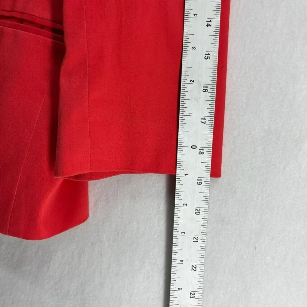 Lands' End Blazer Women's Sz 14 Red One-Button Single-Breasted Striped Lining - Picture 6 of 12